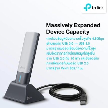 TP-LINK (Archer TX20UH) AX1800 Fast WiFi 6 High Gain Wireless USB Adapter คลื่นสัญญาณ 5 GHz