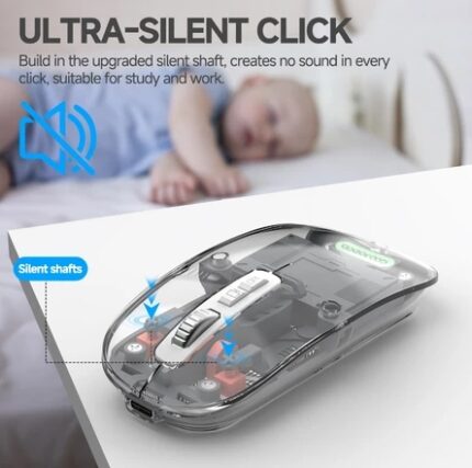 เมาส์ไร้สาย-มีแบตในตัว-ไร้เสียงคลิก